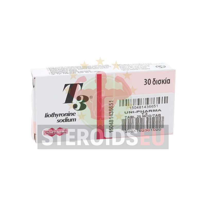 T3 (Liothyronine Sodium) Uni-Pharma Greece | 30tabs | 25 mcg/tab